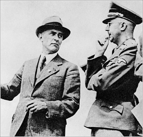 SS chief Heinrich Himmler with Max Faust, engineer with Nazi-backed company I. G. Farben